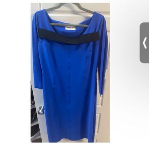 Chiara Boni blue midi dress with black band size 52 Italian (16/XL)